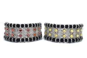 Luxury Rhodium Plated Silver Bracelet with Diamond and Accents Black Woven Band Women's Wedding Engagement <b>Gift</b> Jewelry - Product Image 6
