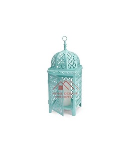 ตะเกียงโลหะเคลือบสีดำแบบแฮนด์เมดสำหรับใส่เทียน - Product Image 1