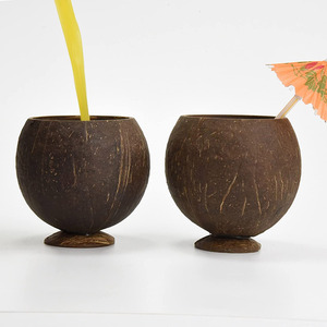 Tazas de seguridad alimentaria con tapas de madera, logo personalizado, se acepta grabado, carcasa de coco, OEM ODM - Product Image 4