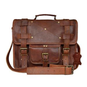 Sac à main pour ordinateur portable en cuir véritable pour homme, pour le bureau et les affaires - Product Image 1