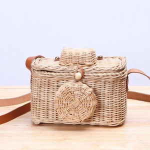 Hand-made rattan kids crossbody <b>bag</b> top sales natural fiber basket children <b>camera</b> baskets - Product Image 4