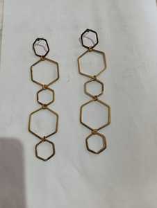 ต่างหูทองเหลืองทำมือสไตล์ร่วมสมัย 300 คำสำคัญ (ไม่มีเครื่องหมายวรรคตอน) - Product Image 2