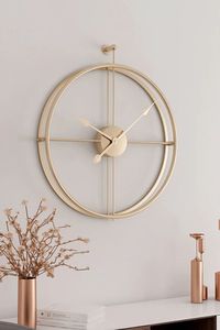 Modern Gold Metal <b>Wall</b> <b>Clock</b> Minimalist <b>Decorative</b> <b>Wall</b> <b>Clock</b> for Living Room Bedroom Office Luxury Home <b>Decor</b> - Product Image 3