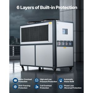 Refrigeratore d'Acqua Industriale Raffreddato ad Aria con Doppio Compressore, 16,67 HP, Capacità di Raffreddamento 45.360 Kcal/h, Pompa Grande da 53 Galloni, Nucleo Pompa da 5KW - Product Image 3
