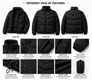 Veste d'hiver pour homme, nouvelle mode, manches amovibles, épaisse, imperméable et coupe-vent, veste en duvet pour homme - Product Image 4