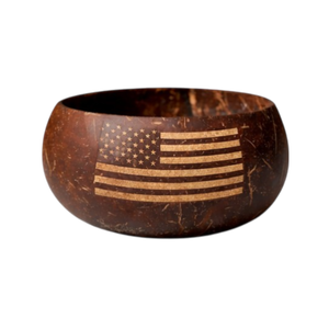 Tazón de Cáscara de Coco Pulido Hecho a Mano, Ecológico y de Alta Calidad, con Grabado Artístico, Decoración de Estilo Americano, Regalo Único para el 4 de Julio - Product Image 5