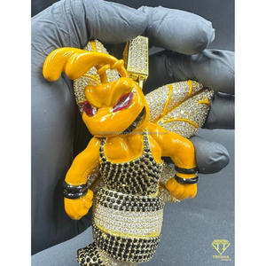 Luxury Cartoon Bunny Pendant With VVS Moissanite Diamond and 925 Sterling Silver Necklace - Product Image 4