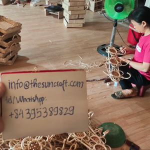 Wholesale Handmade Rattan <b>Wall</b> Hook Natural Wicker Flower Design Clothes Hanger <b>Rack</b> For Kids Room Decor - Product Image 4