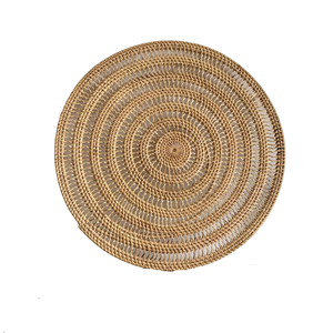 Custom Logo Black Round Rattan <b>Placemat</b> Natural <b>Wicker</b> Braided Table Mat Boho Chargers For Wedding Dining Table Decoration - Product Image 6