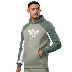 Sweat-shirt à capuche personnalisé pour homme, avec blocs de couleur sur le devant, en coton et polyester, avec poche kangourou, décontracté, pour la gym, streetwear, hiver - Product Image 1