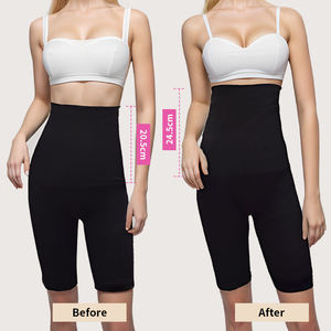 High Waist Beige Shapewear Shorts Breathable Knitted Spandex Nylon Skinny Fit Women's <b>Underwear</b> - Product Image 3