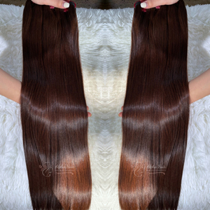 Extensiones de cabello de trama Genius virgen Castaño colorido asequible Paquetes de cabello liso de hueso sedoso Cutícula cabello alineado HD Lace - Product Image 3