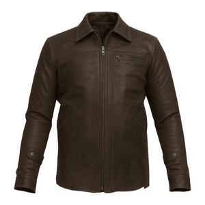 Manteaux et vestes d'hiver pour hommes en cuir véritable, coupe-vent, doublure Sherpa, sportifs, avec logo personnalisé sur le devant, votre propre design, pour l'extérieur - Product Image 1
