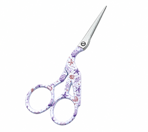 Ciseaux de broderie DIY style grue florale lavande, ciseaux de couture de précision en acier inoxydable 4,5 pouces multi-usages - Product Image 5