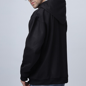 Custom <b>Men</b>’s Black Full Zip Hoodie with Contrast <b>Grey</b> Hood Lining and Split Kangaroo Pockets Casual Sweatshirt - Product Image 2