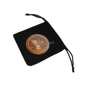 Bolsa de algodón negra con símbolo Buda de promoción reciclable con pedido personalizado - Product Image 6