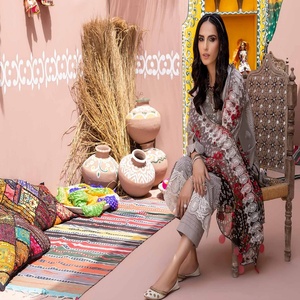 Riaz <b>Arts</b> Brand 3-Piece Breathable Lawn Suits Hot Selling Pakistani Indian Wedding Dresses for Adults Whole Sale with Chunri - Product Image 1