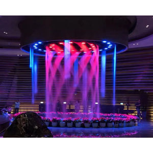 Fuente de Agua Digital Circular con Cortina de Agua, Moderna, de Acero Inoxidable, con LED, Fácil de Instalar, Decoración para Exteriores - Product Image 1