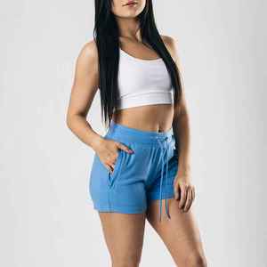 Flexible Stretch Fabric <b>Tummy</b> <b>Control</b> Wide Waistband Slimming Effect Athletic Bottoms Women Casual Short - Product Image 5