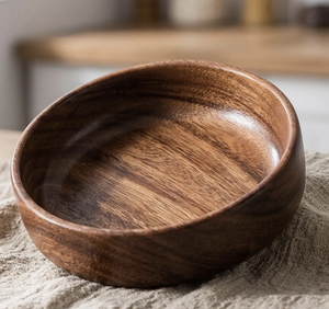 Bols en bois de couleur naturelle, texture de bol en bois embossé, bols en bois recouverts de résine, vaisselle en bois, bols naturels en bois - Product Image 1