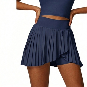 Jupe de tennis plissée jaune pour <span class=keywords><strong>femme</strong></span> avec short intégré, skort sportif athlétique, vêtements de <span class=keywords><strong>golf</strong></span> à séchage rapide - Product Image 5