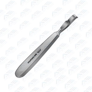 Écarteur de cartilage costal en acier inoxydable non stérile, instrument médical, élévateur incurvé 235 mm, à bout arrondi, largeur 25 mm - Product Image 2