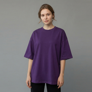 เสื้อยืดทรงบ็อกซี่ผ้าฝ้าย 100% สำหรับผู้หญิง เป็นมิตรกับสิ่งแวดล้อม เสื้อยืดลำลองไหล่ตก ใส่สบายสำหรับวิ่งออกกำลังกายทุกวัน น้ำหนักเบา ทรงบ็อกซี่ - Product Image 1