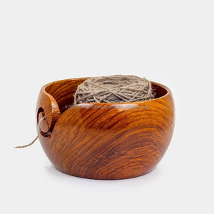 Acacia & Xoài Gỗ Sợi Bát Bán Buôn Thủ Công Bằng Gỗ Sợi Lưu Trữ Bát Với Khắc Lỗ & Khoan Đan Crochet Phụ Kiện - Product Image 4