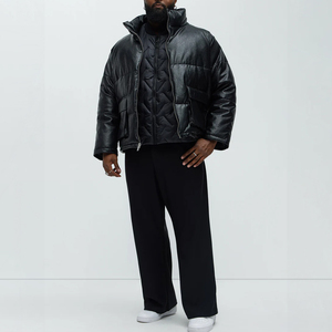 Veste matelassée unisexe personnalisée de haute qualité, style décontracté, col montant brillant, à capuche, vente en gros, toutes tailles - Product Image 6