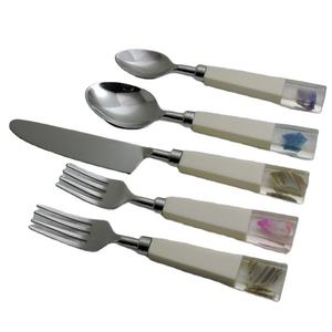 Meilleur sponsor Ensemble de couverts Vente à chaud en acier inoxydable/Agate et poignée en résine Ensemble de couverts en acier inoxydable - Product Image 1