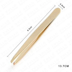 Pinzas para Cejas de Acero Inoxidable Chapadas en Oro con Punta Inclinada, Herramienta de Belleza Profesional Personalizada para Salón y Uso Doméstico - Product Image 5