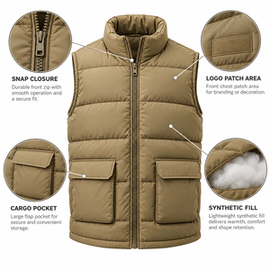 Custom <b>Men</b> Puffer <b>Vest</b> Sleeveless Quilted Jacket OEM ODM <b>Winter</b> Warm Apparel Wholesale premium <b>winter</b> outdoor quality style - Product Image 6