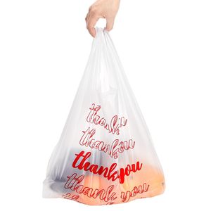 Bolsas de Agradecimiento, Bolsas de Compras Reutilizables, Bolsas de Plástico Tipo Camiseta para Compras, Restaurantes, Servicios de Catering - Product Image 1