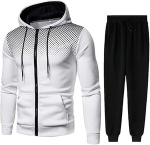 Chándal para hombre con chaqueta con cremallera diseñado con tela de algodón mezclado de alta calidad que ofrece comodidad y estilo para entrenamientos en el gimnasio y correr. - Product Image 3