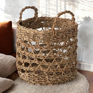 Loosely woven seagrass <b>basket</b> Handmade <b>Storage</b> <b>Basket</b> Wholesale eco-friendly Made in Vietnam - Product Image 2