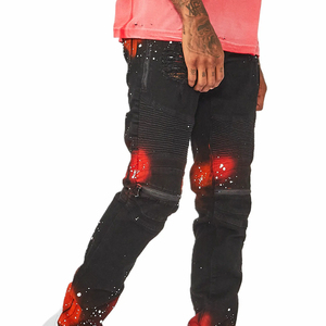 กางเกงยีนส์แฟชั่นสตรีทแวร์ผู้ชาย ผ้าฝ้ายน้ำหนักเบา ทรงเข้ารูป สีพื้น ใส่ได้ทั้งฤดูหนาวและฤดูร้อน - Product Image 6