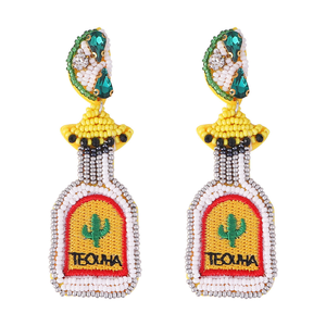 Collar de cuentas de semillas con diseño de botella de tequila mexicana para mujer - Joyería artesanal temática de cactus del Suroeste para festivales, de MULTI CRAFT - Product Image 2