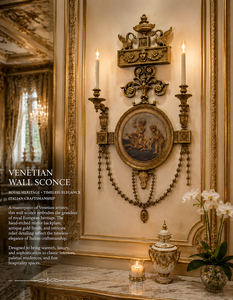 Luxury European Venetian Baroque <b>Wall</b> <b>Sconce</b> Premium Decorative <b>Wall</b> <b>Light</b> with Elaborate Ornamental Mirrorwork, Elegant Brass - Product Image 4