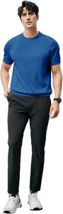 Camiseta de Manga Corta para Hombre, Cuello Redondo, Color Azul Sólido, Corte Regular, Informal, 100% Algodón Jersey, Transpirable, Personalizable - Product Image 3