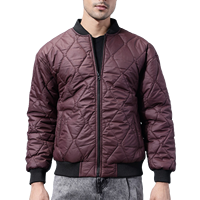 Blouson matelassé noir pour homme, coupe-vent, fermeture éclair, couleur unie, rembourrage polyester, style bomber varsity, idéal pour l'automne