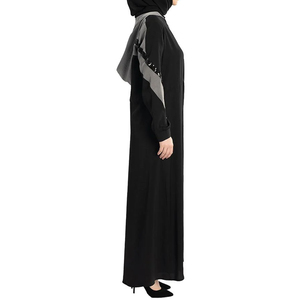 Direct Wholesale Simple and Plain Black Islamic Clothing <b>for</b> Women New Design Modest Abaya <b>Dress</b> Custom Direct Sales - Product Image 3