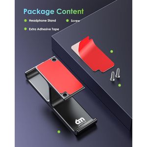 Supporto per Cuffie Interamente in Alluminio con Viti Adesive Resistenti, Gancio Porta Cuffie da Scrivania, Accessorio per Scrivania, Supporti e Montaggi - Product Image 2