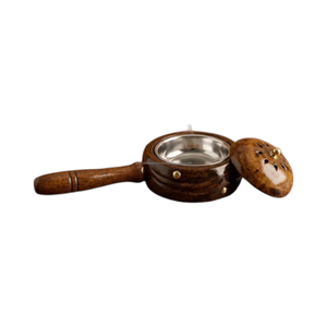 Eco Friendly Wooden <b>Incense</b> Burner with Stainless Steel Bowl Compact <b>Incense</b> Holder for Resin Powder and <b>Cone</b> <b>Incense</b> - Product Image 2