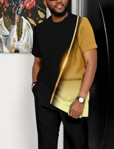 Ensemble de vêtements de sport pour hommes t-shirt à manches courtes pantalon long ensemble 2 pièces pour hommes survêtement en coton tendance imprimé en 3D vêtements surdimensionnés décontractés - Product Image 3