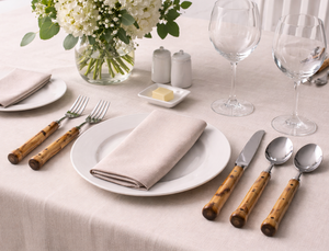 Stainless Steel Eco Friendly Flatware 4-Piece Cutlery Set <b>Mirror</b> Polish Marble Handle Wholesale Price Home & Restaurant Use - Product Image 5