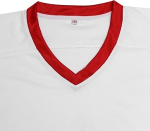Camiseta de Hockey sobre Hielo al por Mayor en Color Rojo y Blanco, Ligera, Transpirable, de Poliéster - Product Image 4