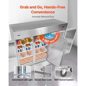 85\"W Commercial <b>Kitchen</b> Upright Refrigerator 69 Cu.Ft <b>Stainless</b> <b>Steel</b> Three Auto-Defrost Doors 12 Adjustable <b>Shelves</b> 32-50F - Product Image 5