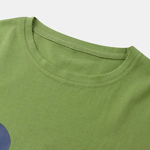 เสื้อยืดคอกลมแขนสั้นสีเขียวสำหรับผู้ชายพิมพ์ลายการ์ตูนแมวทรงปกติเสื้อยืดถักลำลอง - Product Image 4