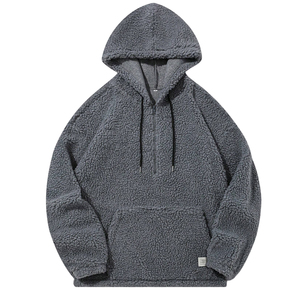 Sweat-shirt à capuche gris foncé pour homme KALEEM QUALITY WEAR, coupe ample, décontracté, pour l'hiver, avec poche, couleur unie, sweat-shirts pour homme - Product Image 1