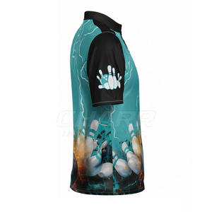 Maillots de bowling personnalisés respirants imprimés par sublimation, grandes tailles, couleur personnalisée, service OEM, nouveau design en stock, 100% polyester - Product Image 4
